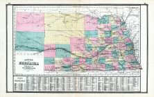 Nebraska State Map, Wisconsin State Atlas 1881